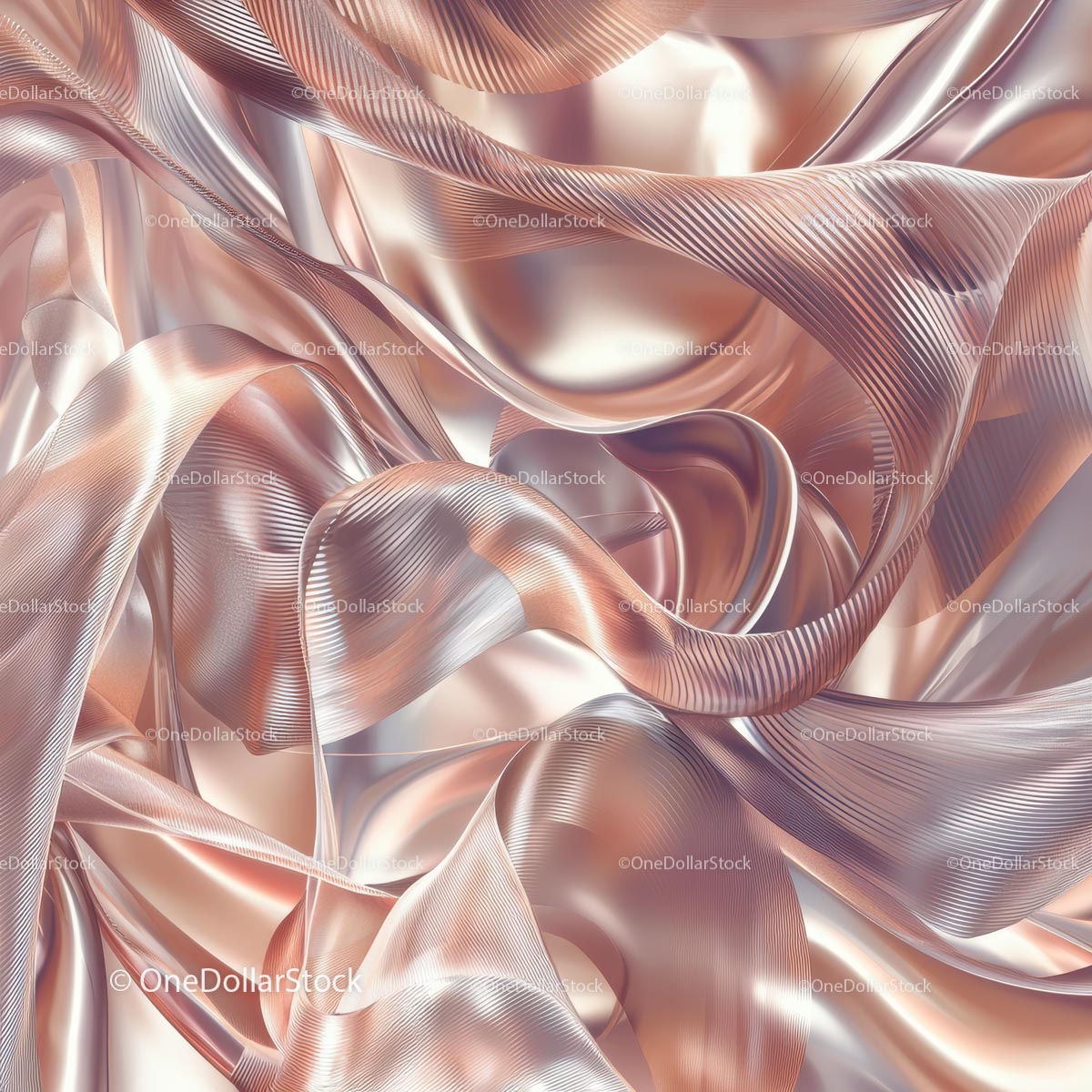 Flowing Abstract Silk Fabric with Metallic Sheen