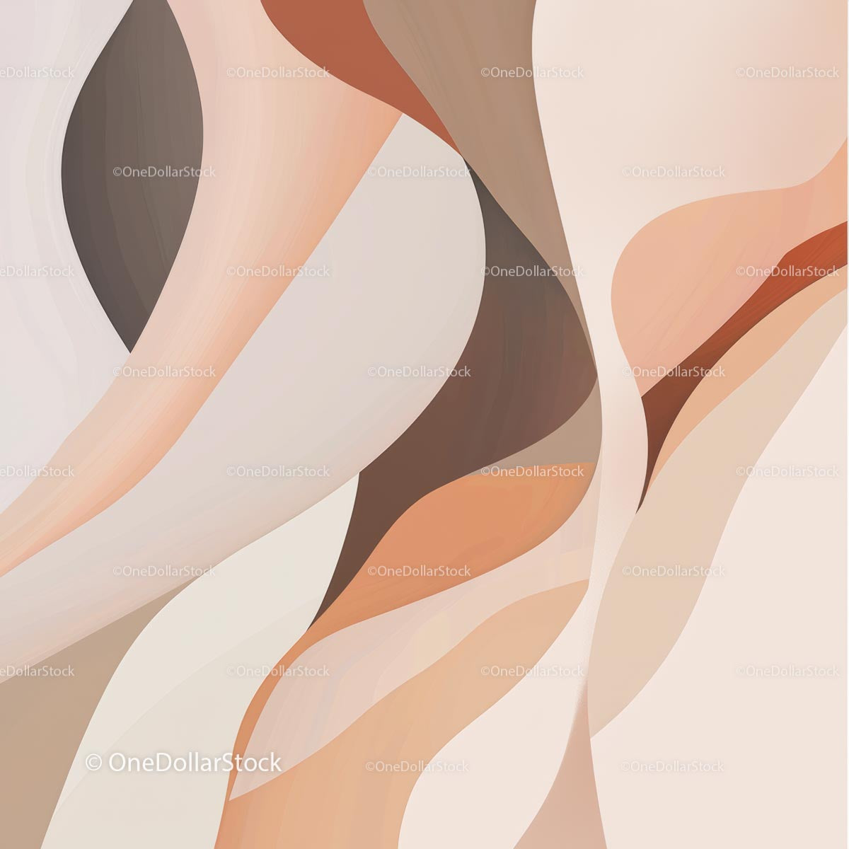Abstract Earth Tones with Wavy Patterns and Soft Curves