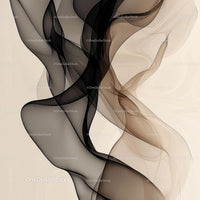 Elegant Flowing Lines Art with Black and Beige Tones