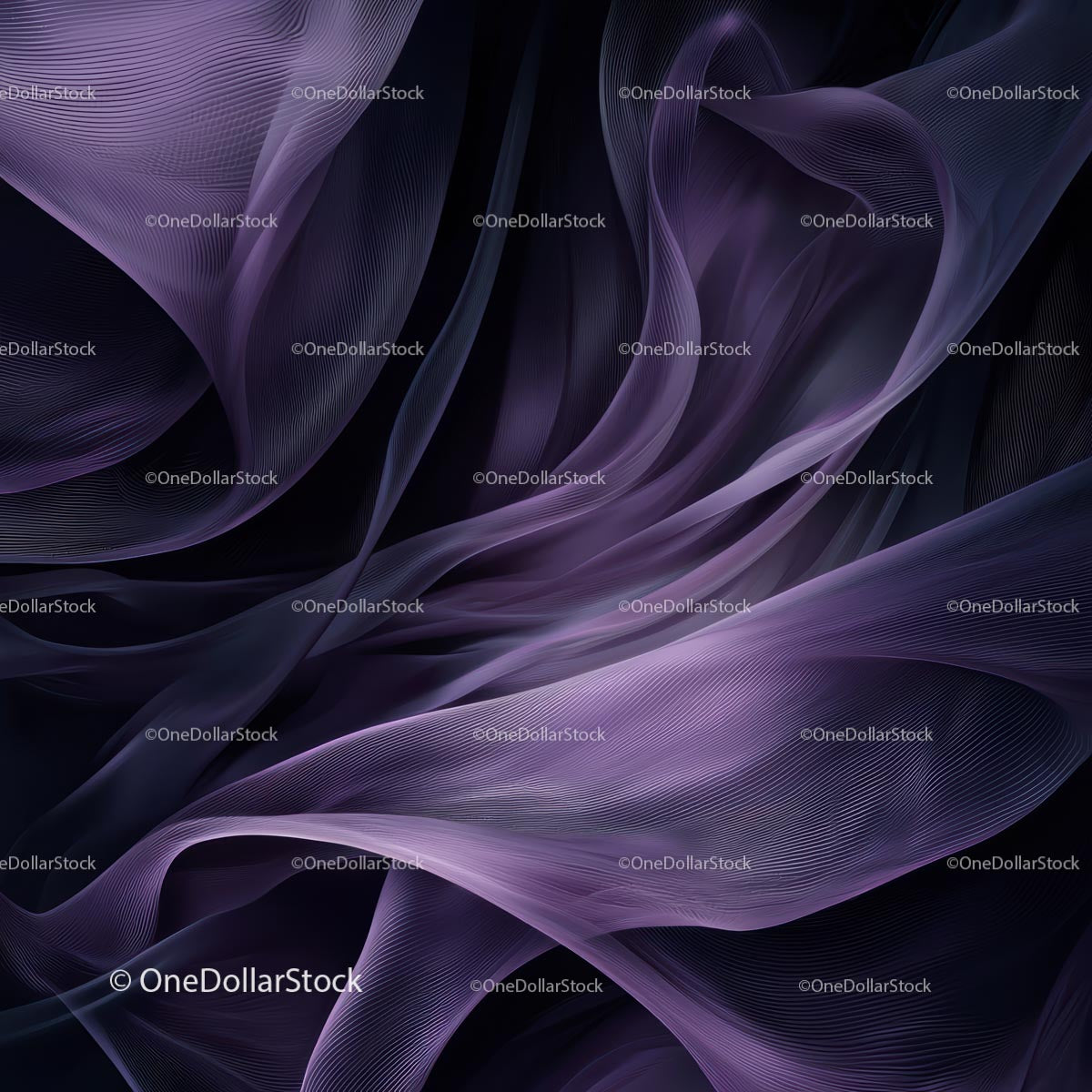 Abstract Purple Fabric Waves in Dark Background