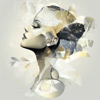 Abstract Elegant Female Profile in Ethereal Digital Art