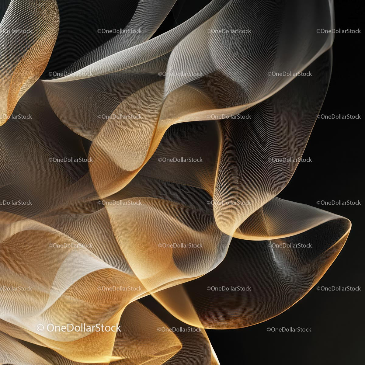 Elegant Abstract Waves with Golden Hues