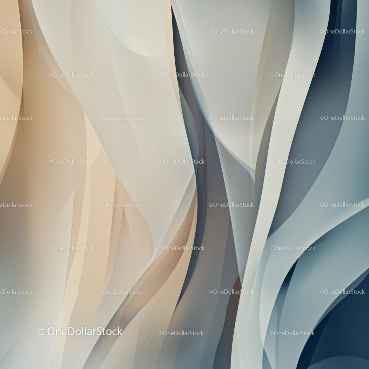 Elegant Abstract Art with Flowing Curves and Soft Tones