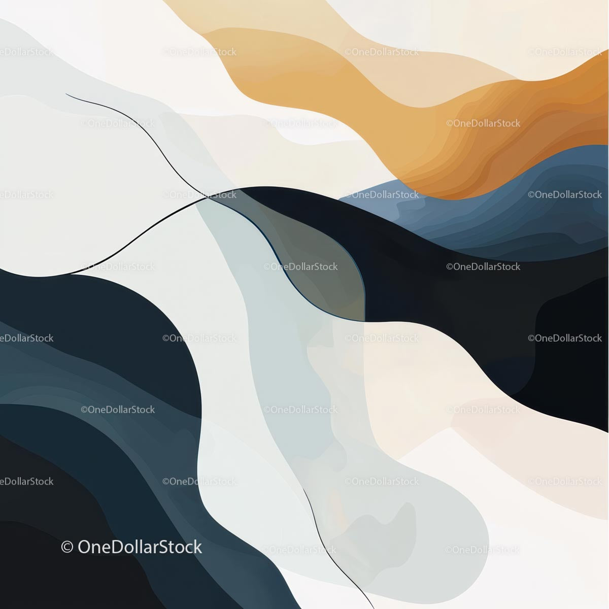 Elegant Abstract Waves with Soft Neutral Tones