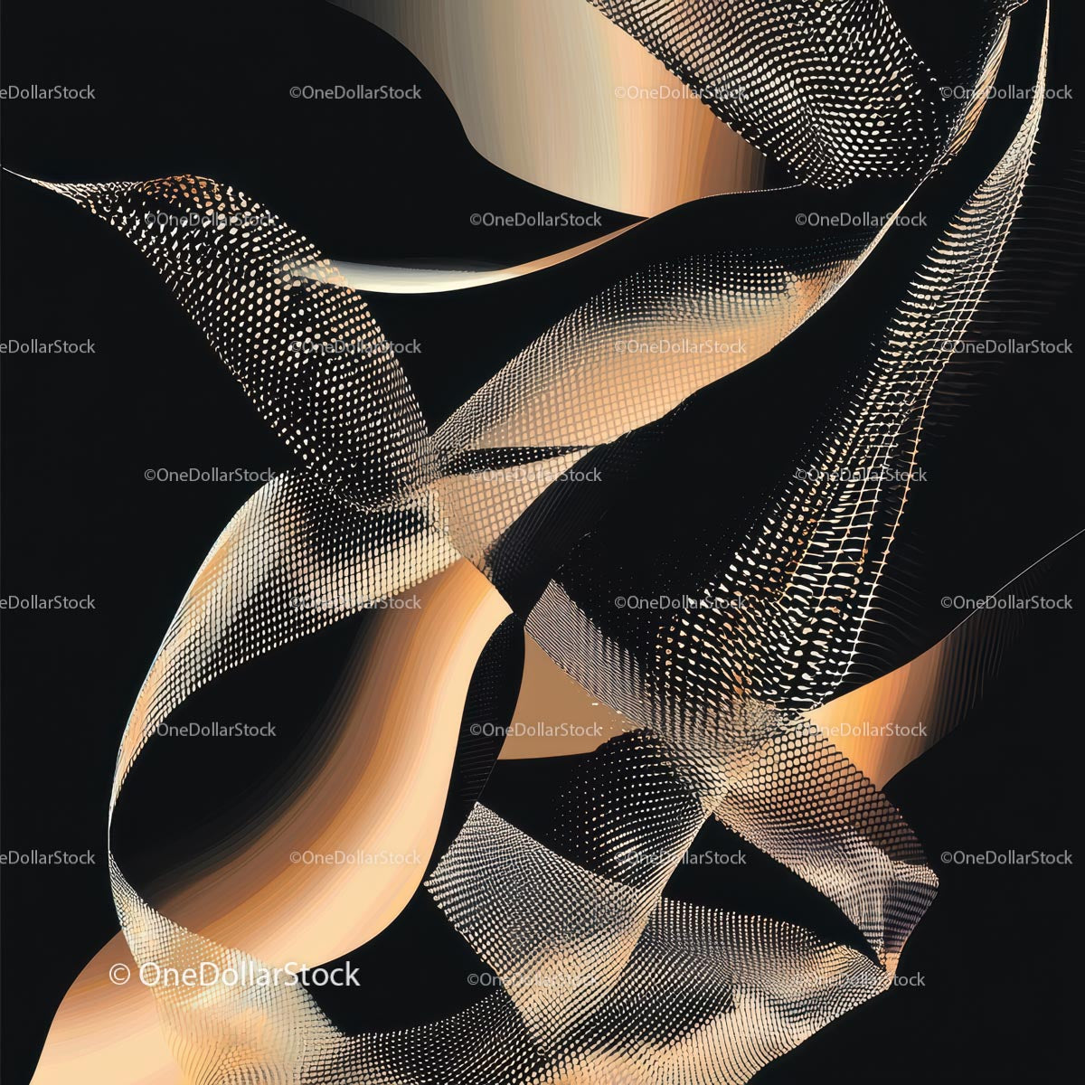 Abstract Flowing Curves with Mesh Texture