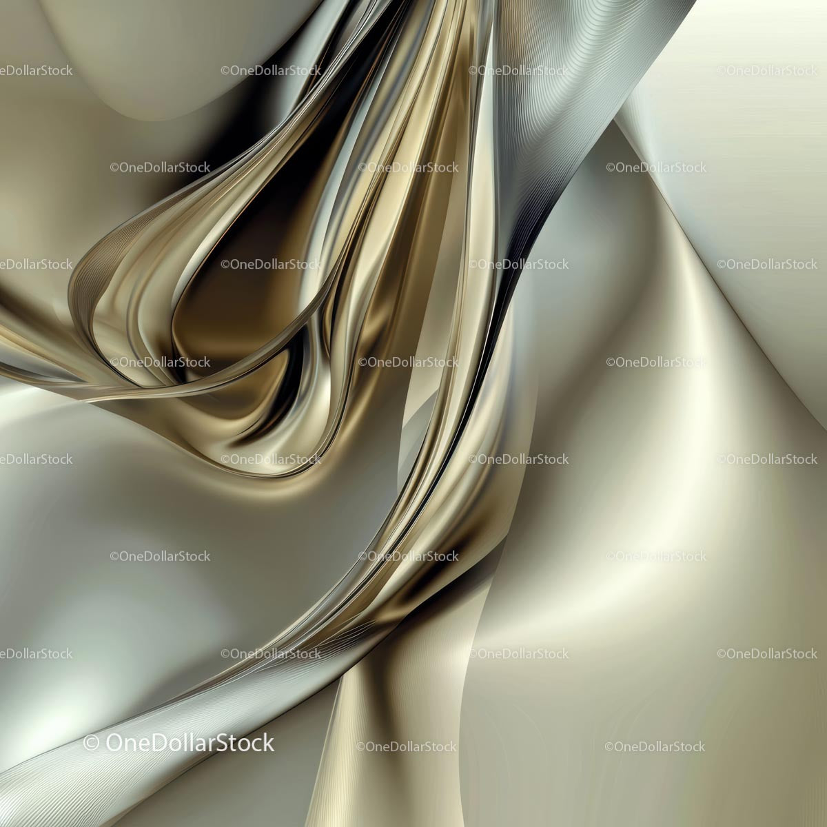 Luxurious Metallic Abstract Art with Flowing Lines