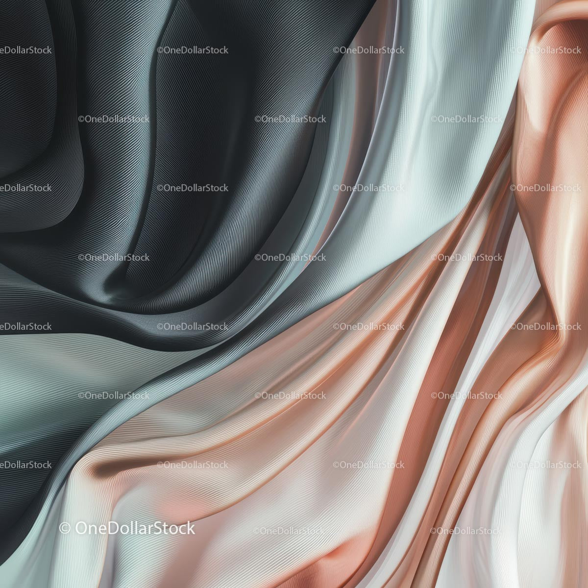 Elegant Drapery with Flowing Satin in Pastel Colors