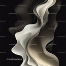 Abstract Monochrome Flowing Curves and Waves