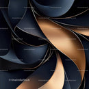 Abstract Black and Gold Geometric Swirl Pattern