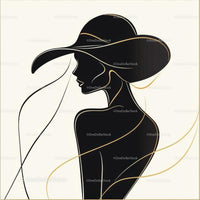 Elegant Silhouette of Woman in Fashionable Hat