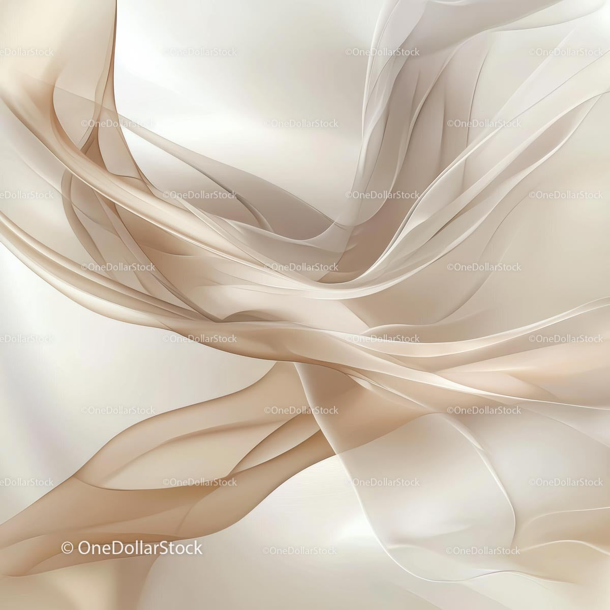 Fluid Abstract Fabric in Soft Beige Tones