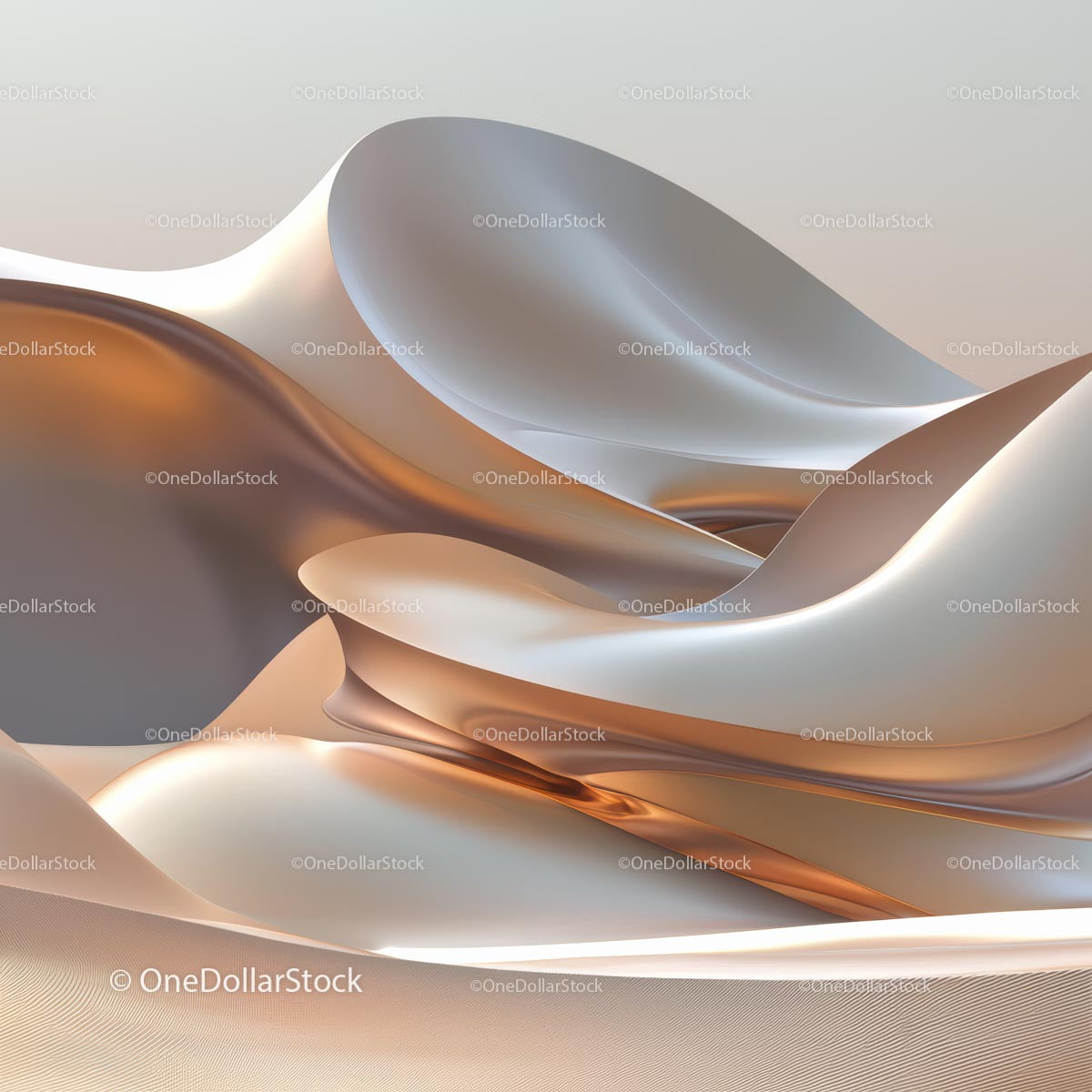 Abstract Metallic Waves with Fluid Curves and Textures