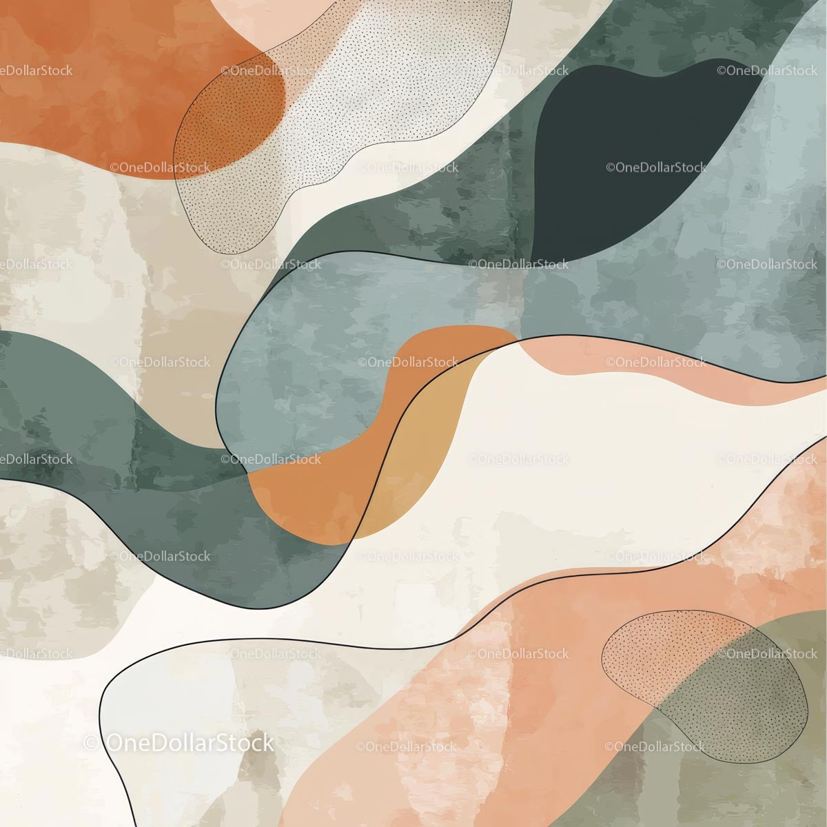 Abstract Wavy Pattern with Pastel Colors