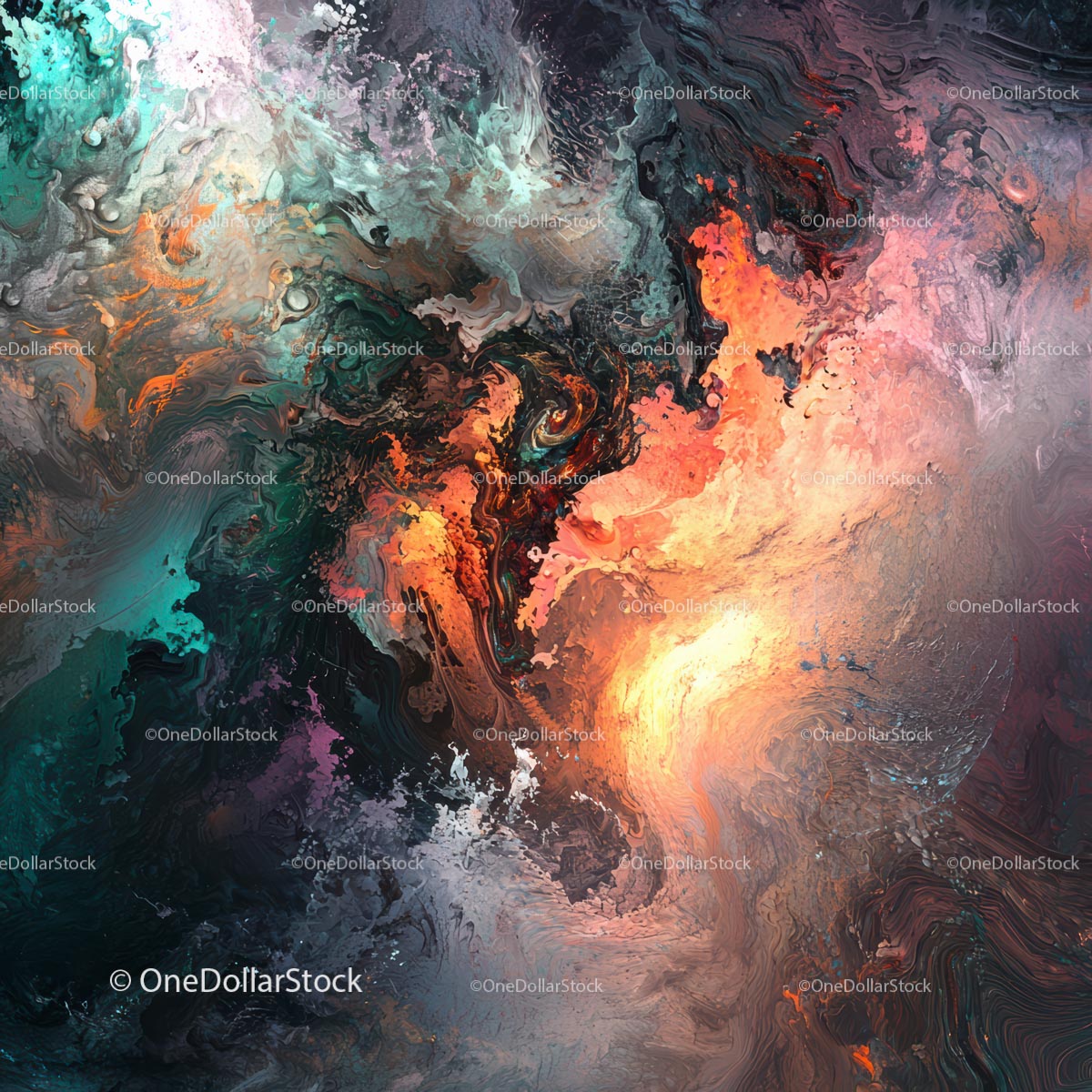 Vibrant Abstract Fluid Art with Swirling Patterns
