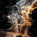 Dynamic Abstract Art with Golden and White Waves