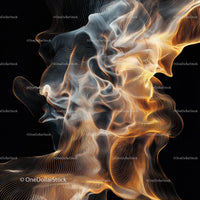Dynamic Abstract Art with Golden and White Waves