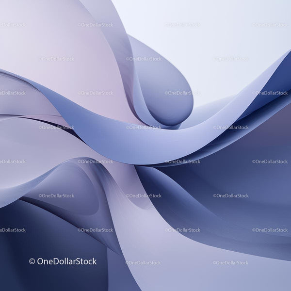 Abstract Waves of Flowing Blue Ribbons