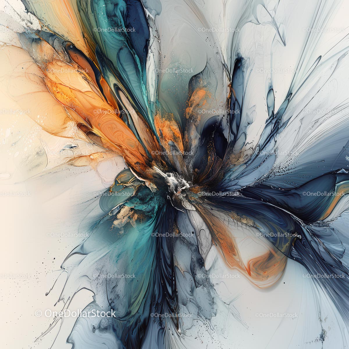 Dynamic Abstract Painting with Vibrant Fluid Motion