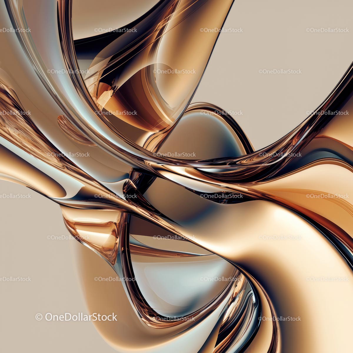 Abstract Fluid Golden Brown Design with Smooth Curves