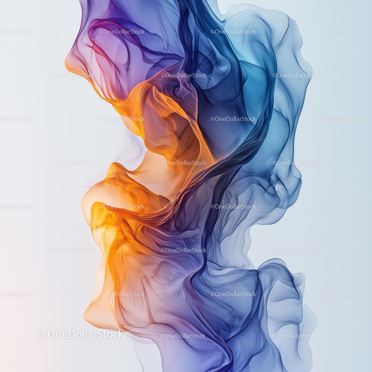 Abstract Colorful Waves with Blue and Orange Contrast
