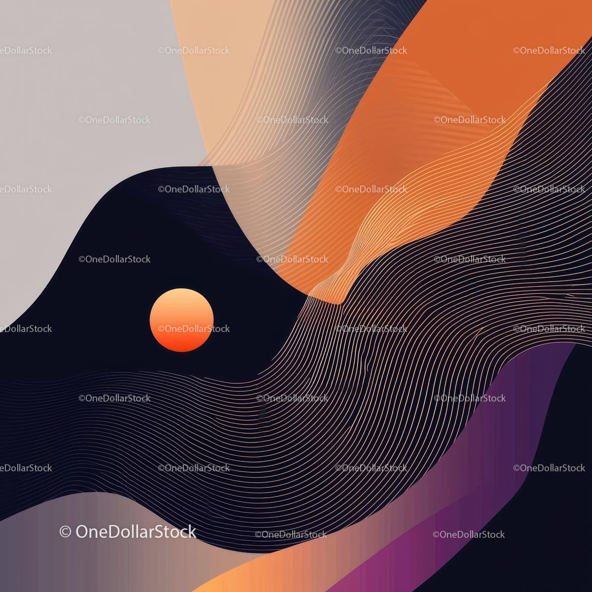 Vibrant Abstract Waves with Sunset Colors