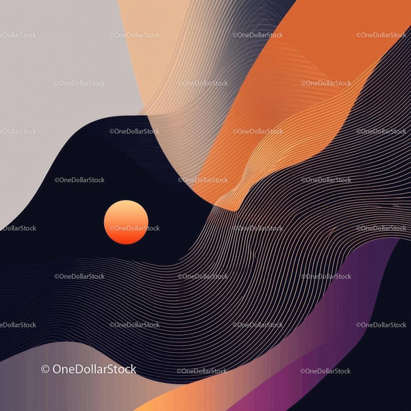 Vibrant Abstract Waves with Sunset Colors