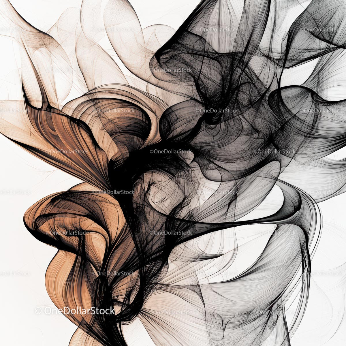 Elegant Abstract Composition in Black and Brown Tones