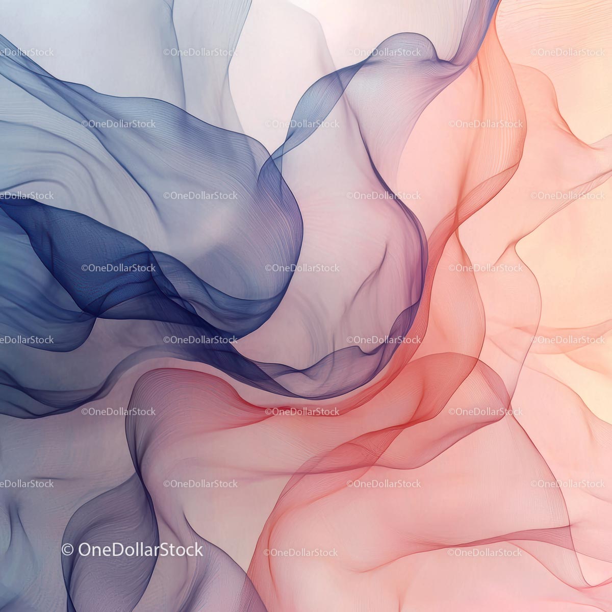 Abstract Flowing Fabric in Blue and Red Hues