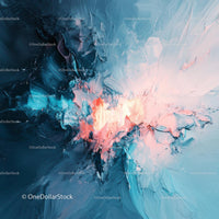 Vibrant Abstract Painting with Blue and Pink Hues