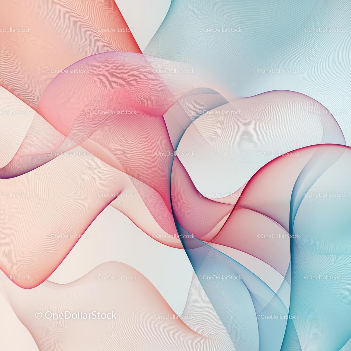 Colorful Abstract Flowing Waves in Pastel Tones