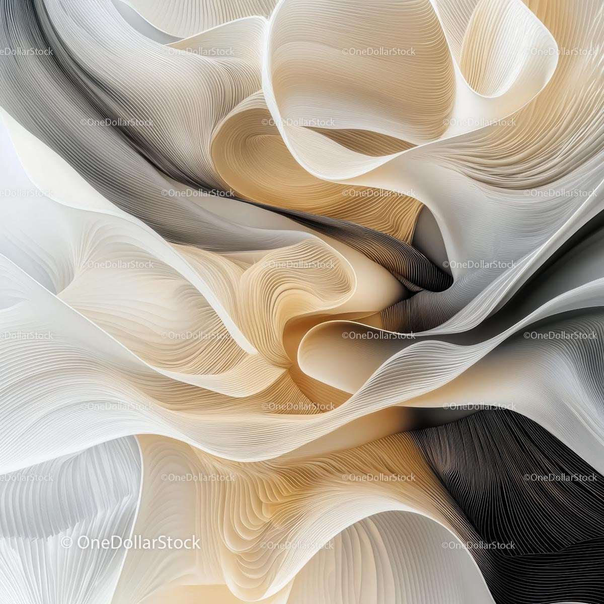 Elegant Abstract Waves in Beige and Gray Tones