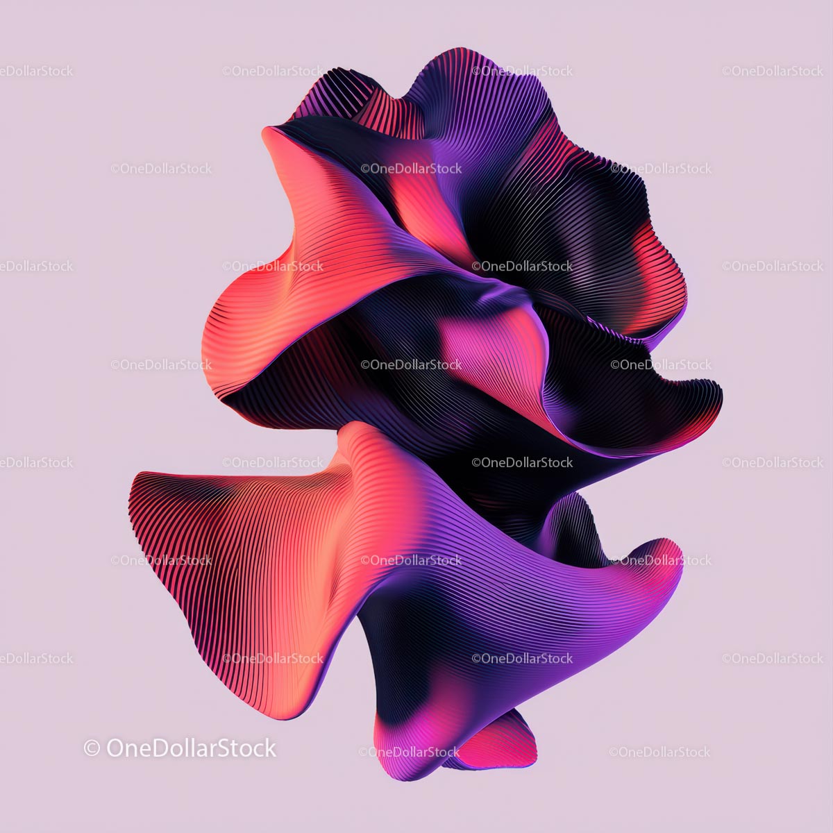 Vibrant Abstract 3D Sculpture with Gradient Colors