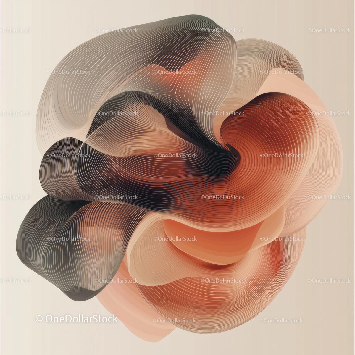 Abstract Fluid Shapes with Organic Gradient Design