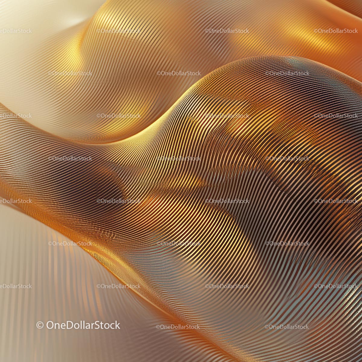 Luxurious Golden Waves with Smooth Curves and elegant Pattern