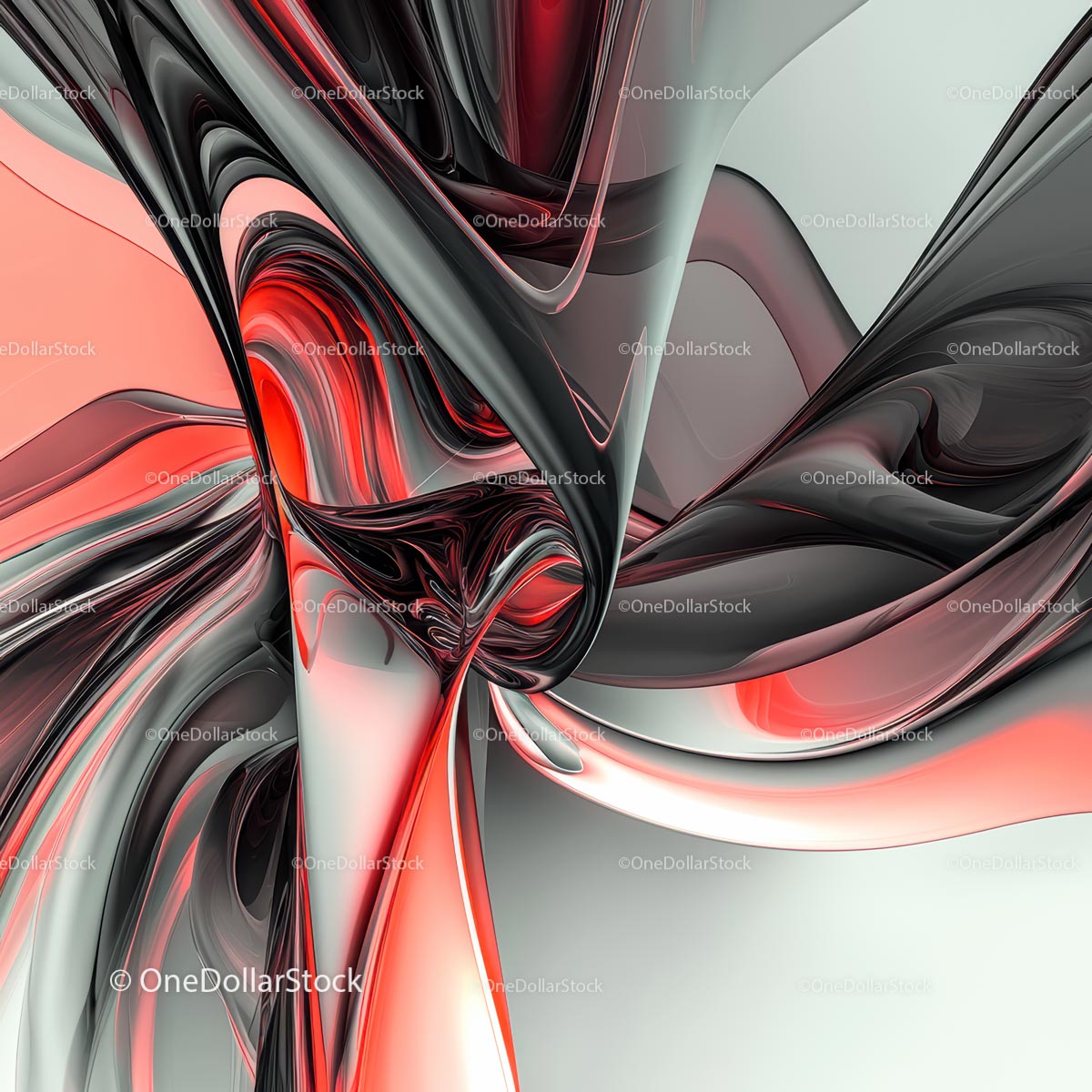 Dynamic Abstract Red and Black Fluid Design