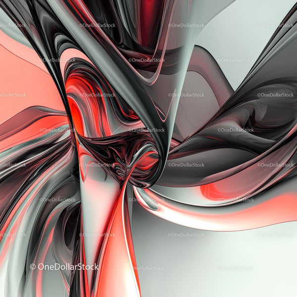 Dynamic Abstract Red and Black Fluid Design