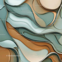 Abstract Fluid Shapes with Earthy Tones
