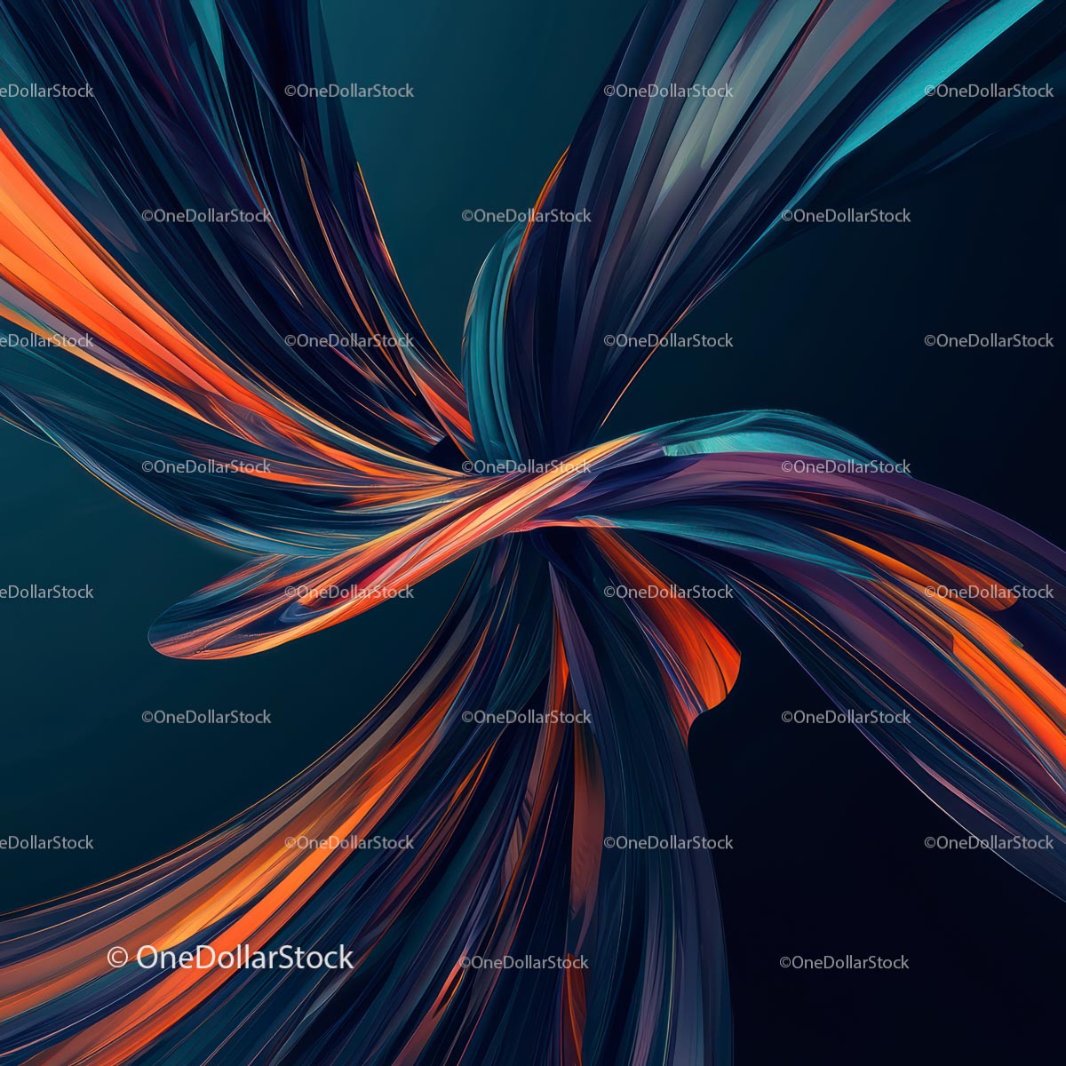 Abstract Intertwined Ribbons in Vibrant Colors
