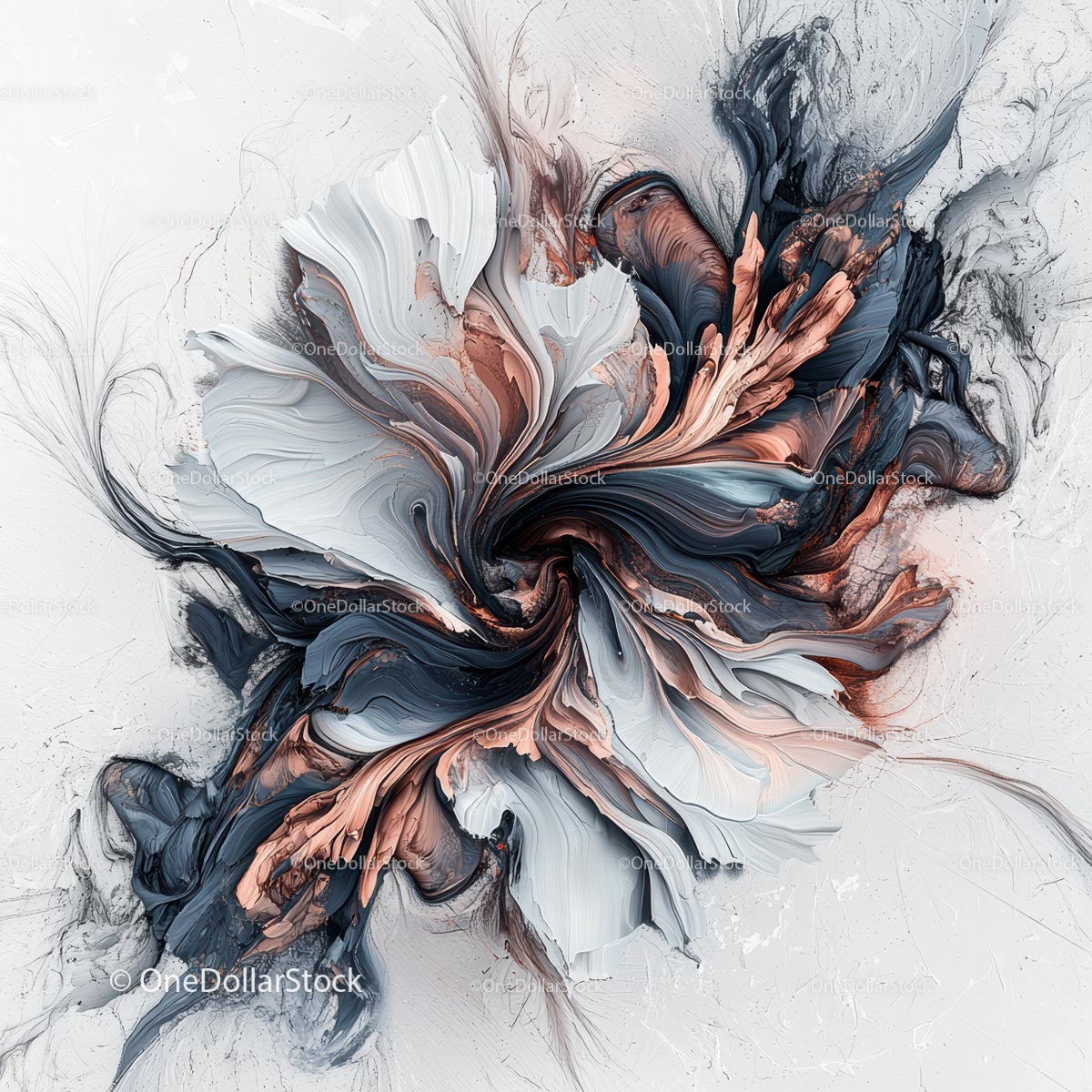 Dynamic Swirl of Fluid Abstract Art with Textured Layers