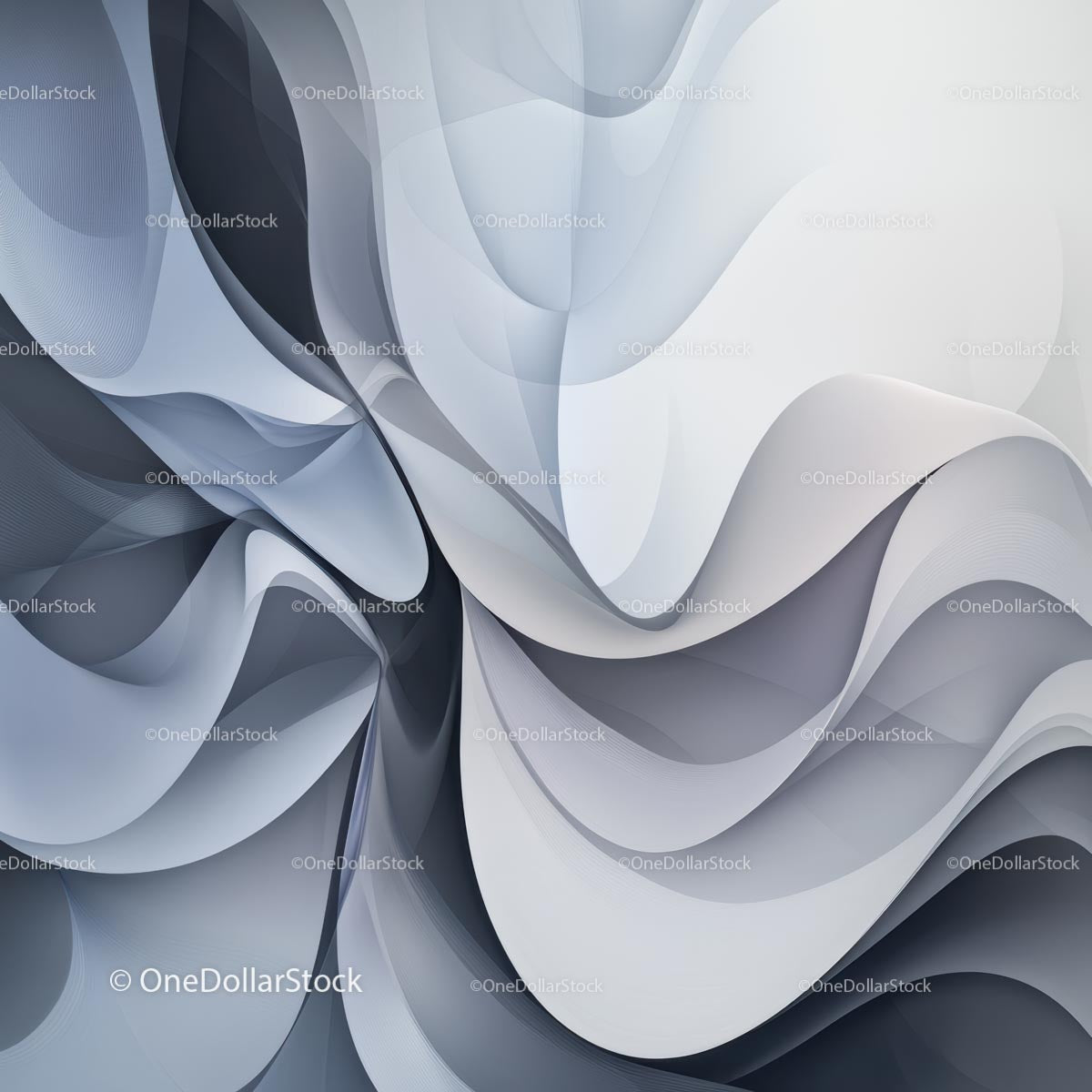Elegant Flowing Shapes in Blue and Gray Tones