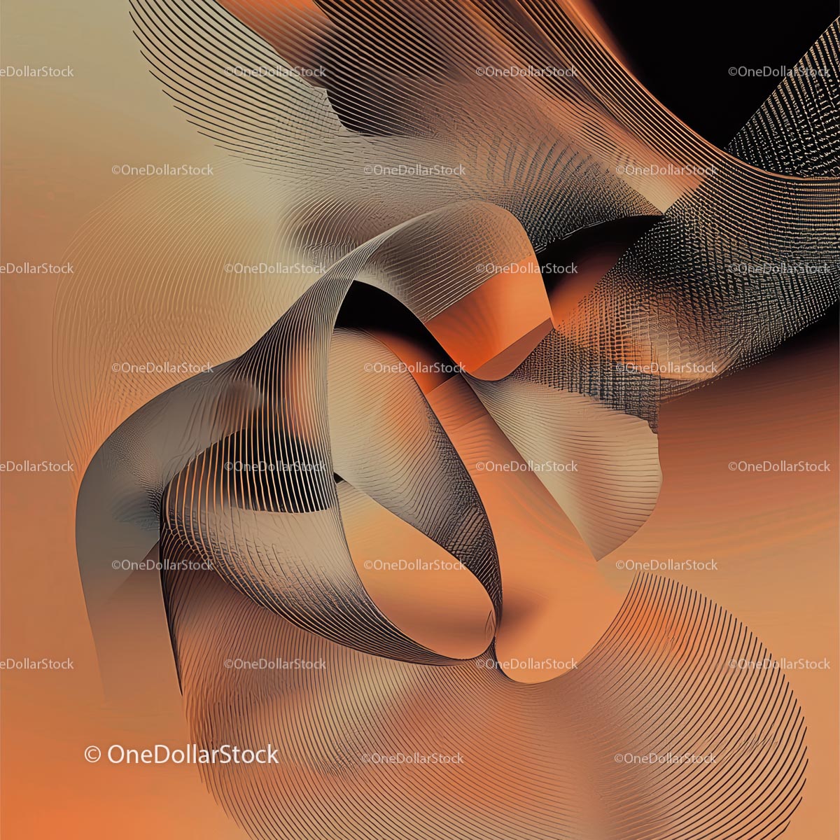 Dynamic Abstract Art with Fluid Curved Lines