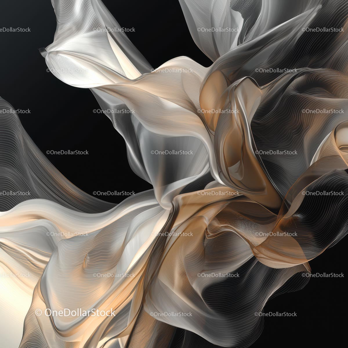 Abstract Fluid Silk with Elegant Curves and Waves