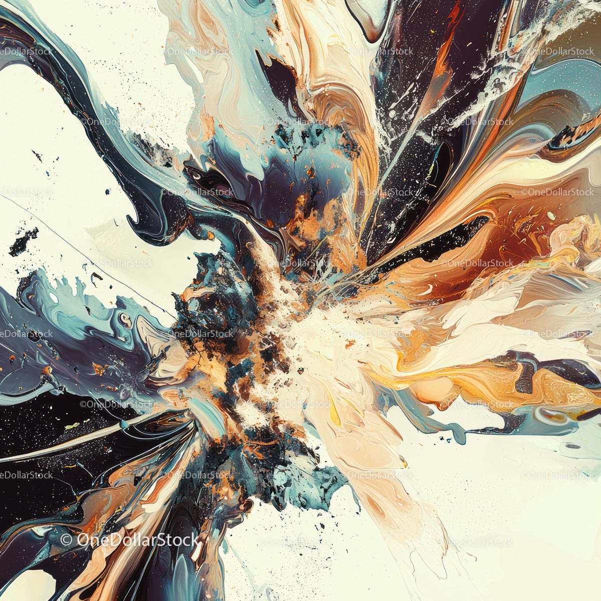 Dynamic Swirls of Color in Abstract Fluid Art