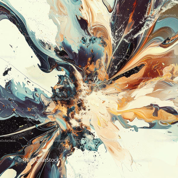Dynamic Swirls of Color in Abstract Fluid Art