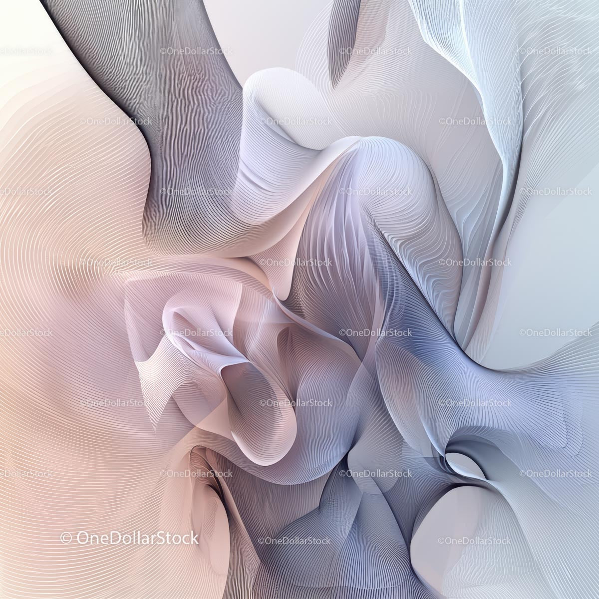 Abstract Flowing Lines with Soft Pastel Gradient