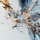 Dynamic Fluid Splash with Metallic Sheen