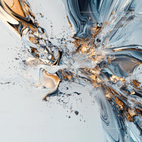 Dynamic Fluid Splash with Metallic Sheen
