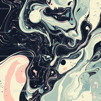 Abstract Fluid Art with Swirling Marble Pattern