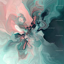 Vibrant Swirling Abstract with Soft Pink and Teal Hues