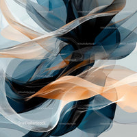 Abstract Waves of Blue and Beige Flowing Elegantly